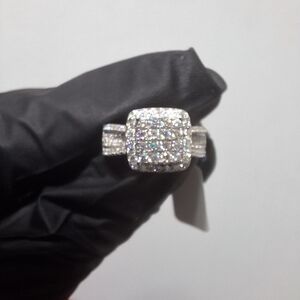 925 Sterling Silver Moissanite Women's Ring Size 7